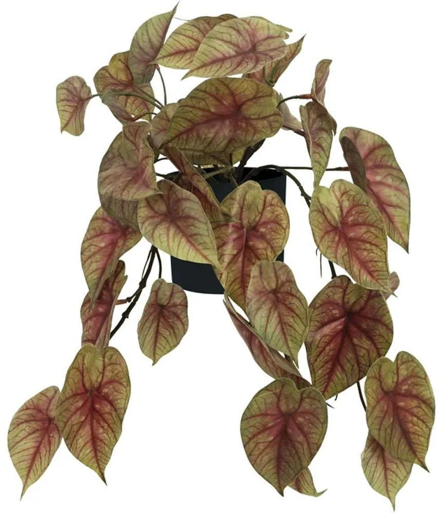 Τεχνητό Κρεμαστό Φυτό Σε Κασπώ Συγγόνιο 04-00-22079-2 30x40cm Green-Red Marhome Συνθετικό Υλικό