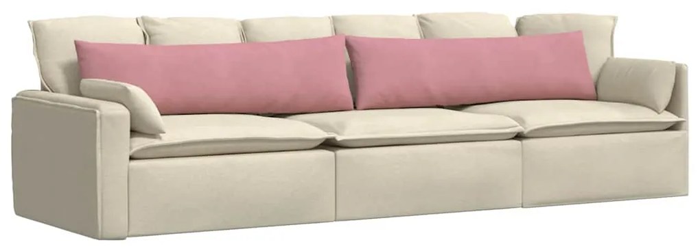 vidaXL Μαξιλάρι Καναπέ 2 pcs Ροζ 145 x 40 εκ. Υφασμάτινο Κορντουρά