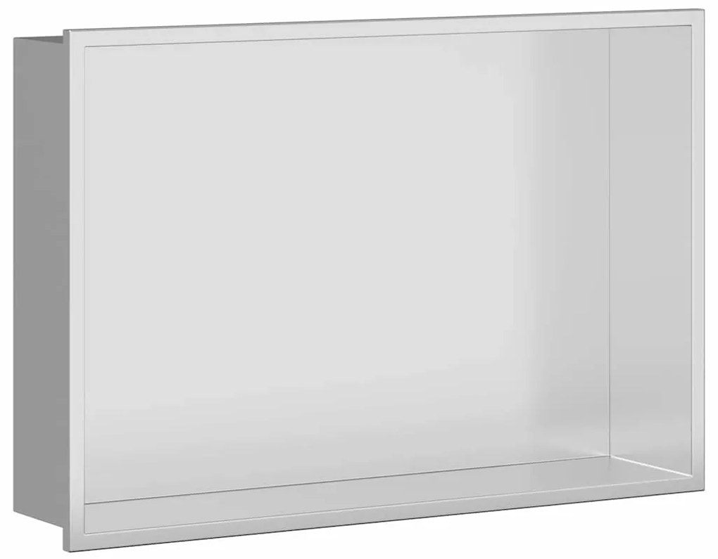 vidaXL Νίτσα Μπάνιου Ασημί 45 x 30 x 9.5 εκ. Ανοξείδωτο ατσάλι