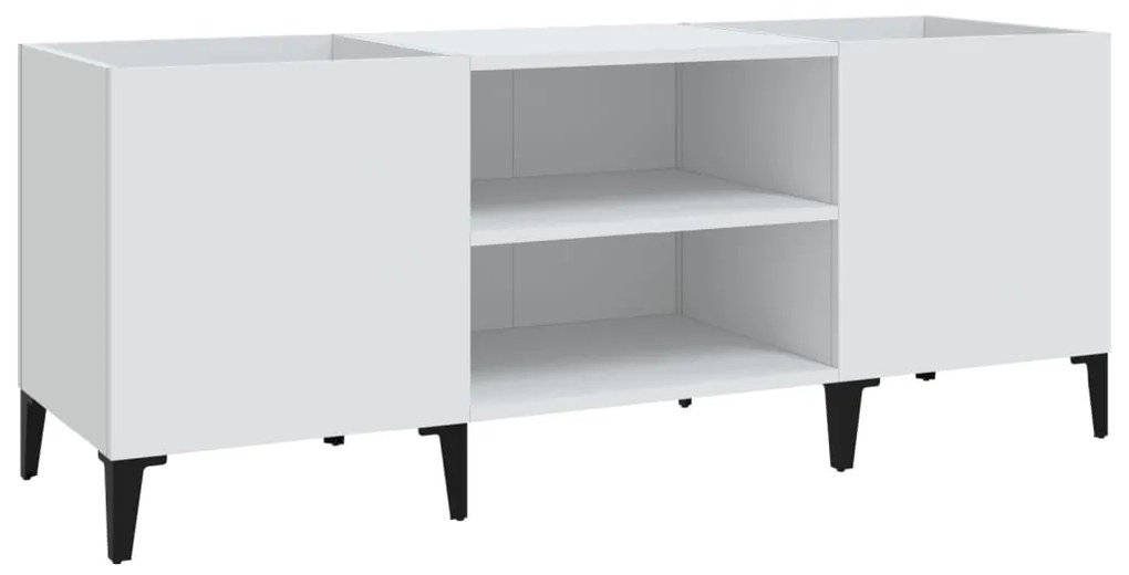 vidaXL Δισκοθήκη Λευκή 121 x 38 x 48 εκ. Επεξεργασμένο Ξύλο