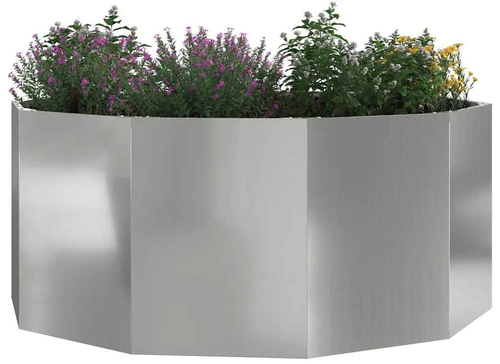 vidaXL Γλάστρα Ασημί 120 x 120 x 50 εκ Επικαλυμμένος Χάλυβας