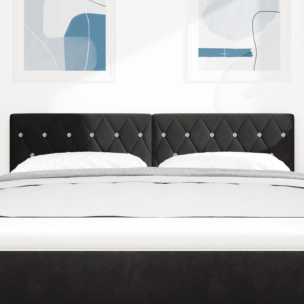 vidaXL LED Κεφαλάρι Κρύσταλλο Μαύρο 72 εκ.