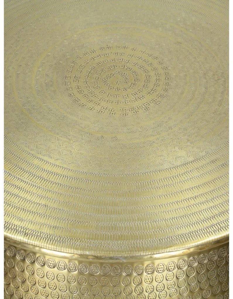 Τραπεζάκι-Κασπώ ArteLibre Μέταλλο Χρυσό 59x59x46cm Σετ 3Τμχ