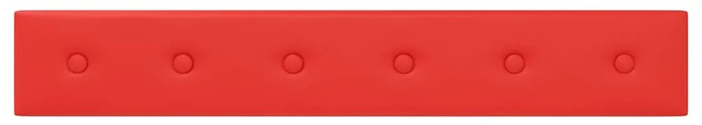 vidaXL Πάνελ Τοίχου 12 τεμ. Κόκκινα 90 x 15 εκ. 1,62μ² Συνθετικό Δέρμα
