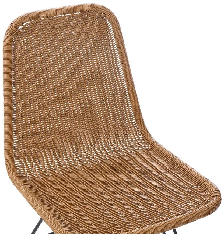Καρέκλα Pamela pe rattan φυσικό - μαύρα μεταλλικά πόδια 44x58x82 εκ. 44x58x82 εκ.