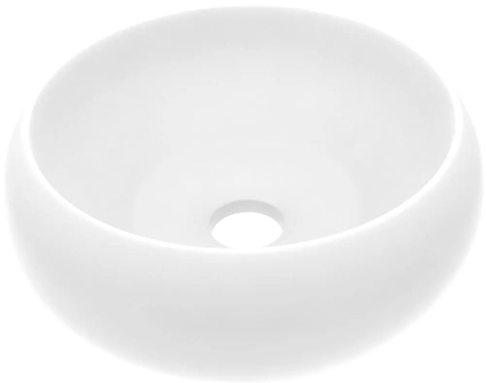 vidaXL Νιπτήρας Πολυτελής Στρογγυλός Λευκό Ματ 40 x 15 εκ. Κεραμικός