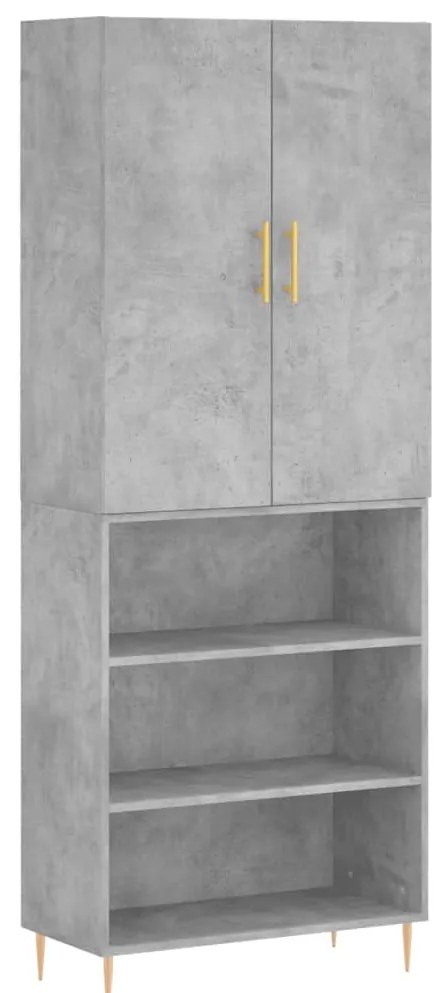 vidaXL Ντουλάπι Γκρι Σκυροδέματος 69,5x34x180 εκ. Επεξεργασμένο Ξύλο