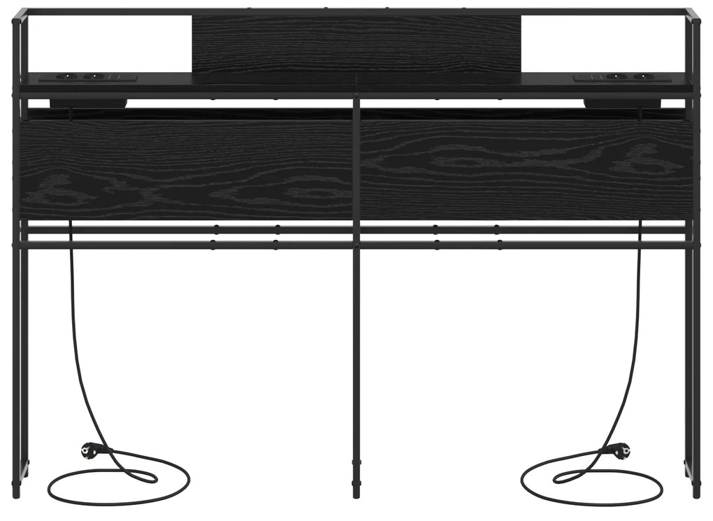 vidaXL Κεφαλάρι Αποθήκης Μαύρη δρυς 135 cm Επεξεργασμένο ξύλο