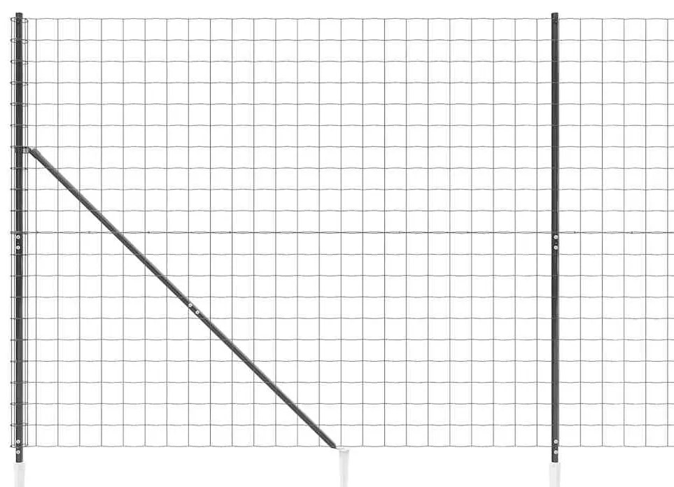 vidaXL Συρματόπλεγμα Περίφραξης Ανθρακί 1,6 x 10 μ. με Καρφωτές Βάσεις