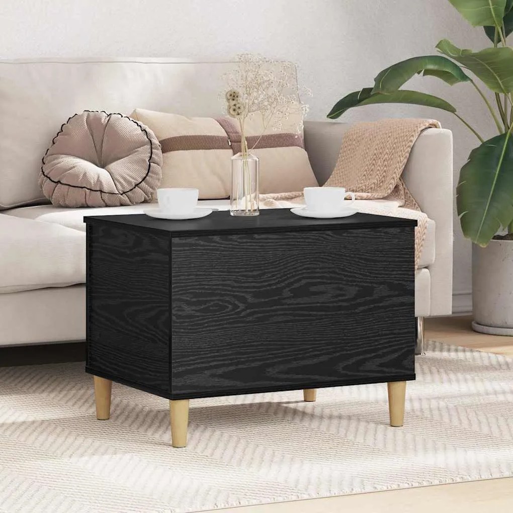 vidaXL Κομοδίνο Μαύρη δρυς 60 x 44.5 x 45 εκ Επεξεργασμένο ξύλο