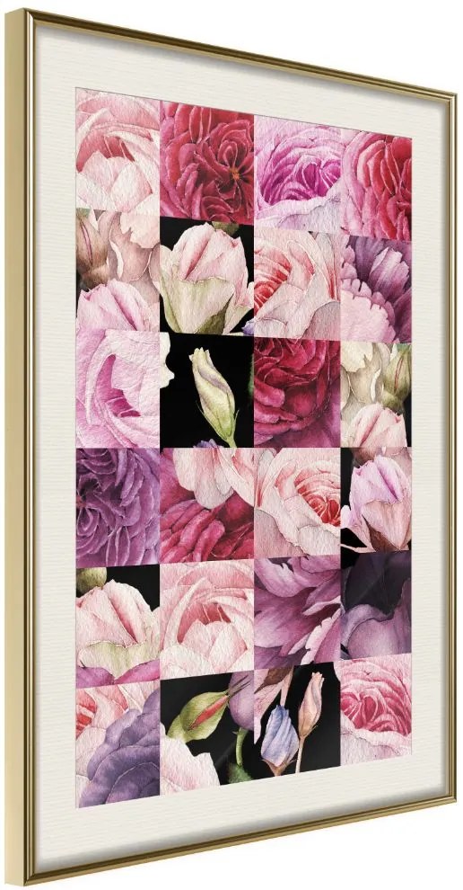 Αφίσα - Floral Jigsaw - 20x30 - Χρυσό - Με πασπαρτού