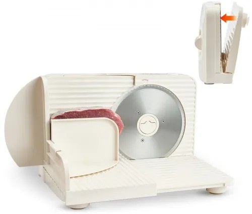 VEVOR Meat Slicer, 180W Electric Deli Slicer Machine with 170 mm Sharp Blade, Home Meat-Slicer with 60-90 RPM Slicing Speed, 0-15 mm Adjustable Thickness, for Frozen Meat, Ham, Baguett & Prime Steak