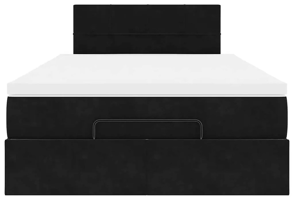 vidaXL Οθωμανικό κρεβάτι με στρώμα Μαύρο 120x200cm Velvet