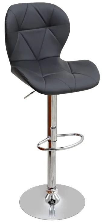 Σκαμπό μπαρ Dolores Megapap με ρυθμιζόμενο ύψος PU μαύρο - βάση χρωμίου 45,5x38x89/109εκ.