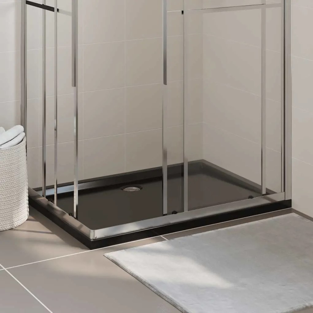 vidaXL Βάση Ντουζιέρας Ορθογώνια Μαύρη 80 x 120 εκ. από ABS