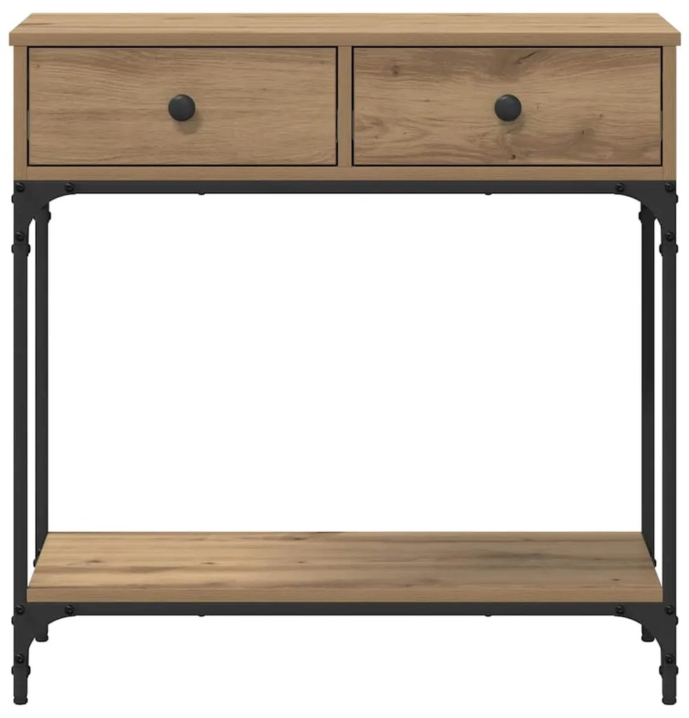 vidaXL Τραπέζι κονσόλας με συρτάρι artisan δρυς 75 x 34.5 x 75 εκ