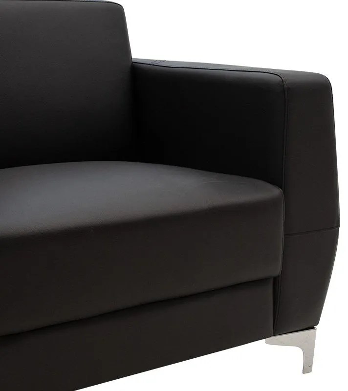 Πολυθρόνα Dermis inox-τεχνόδερμα μαύρο 88x75x75εκ 88x75x75 εκ.