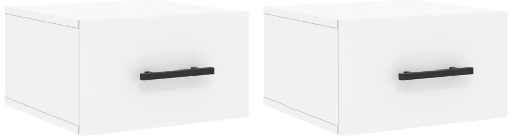 vidaXL Κομοδίνα Επιτοίχια 2 τεμ. Λευκά 35x35x20 εκ.