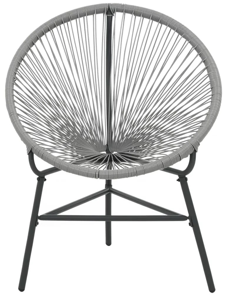 vidaXL Πολυθρόνα Κήπου Οβάλ Γκρι από Συνθετικό Ρατάν