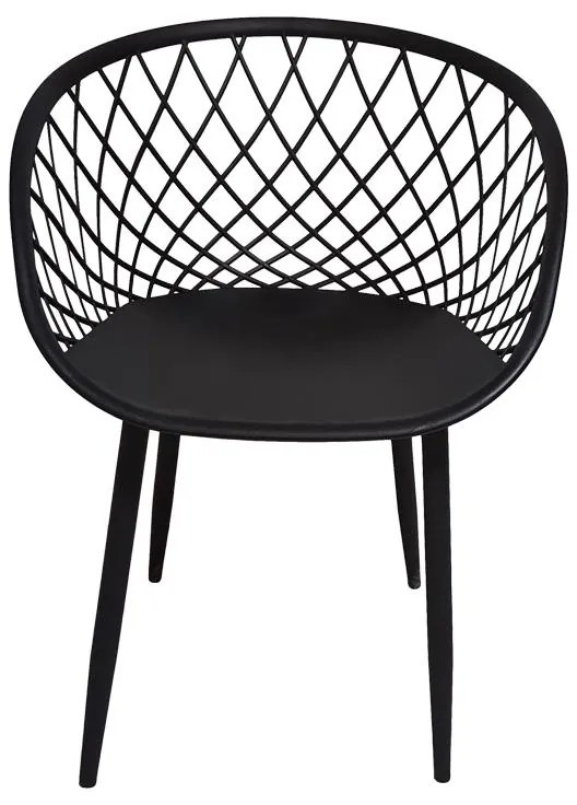 Καρέκλα Ezra μαύρο pp-πόδι μαύρο μέταλλο 62x42x82εκ 63x55x83 εκ.