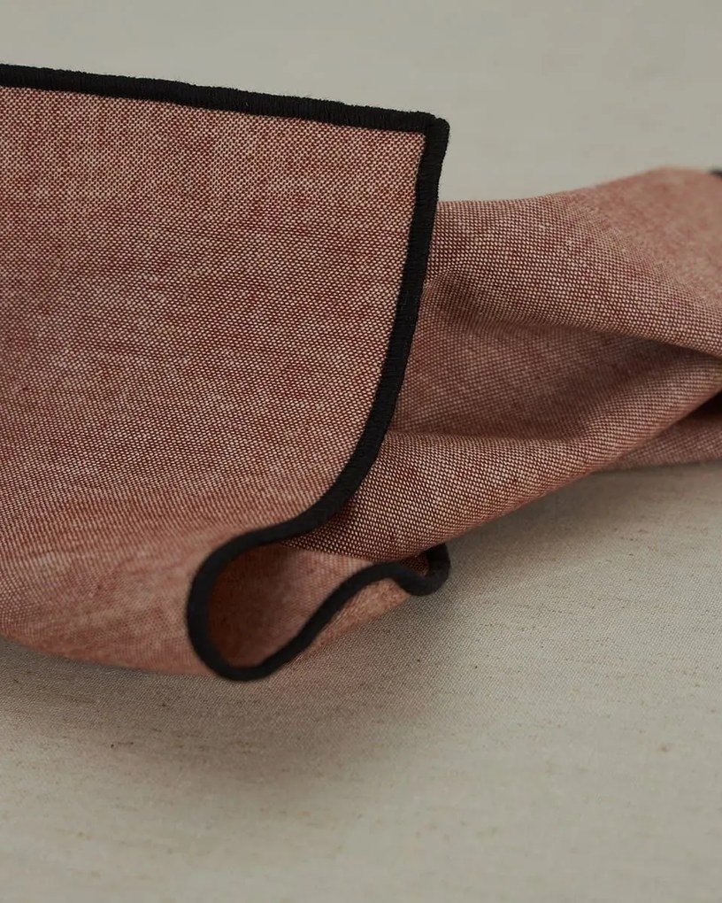 Μονόχρωμη Πετσέτα Φαγητού με Φεστόνι Sines 53x53cm Terracotta