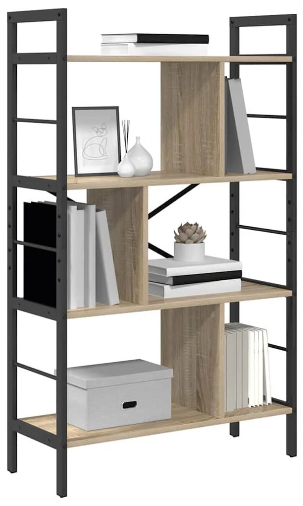 vidaXL Ράφι Βιβλίων Δρύς Sonoma 75 x 30 x 123,5 εκ. Επεξεργασμένο ξύλο