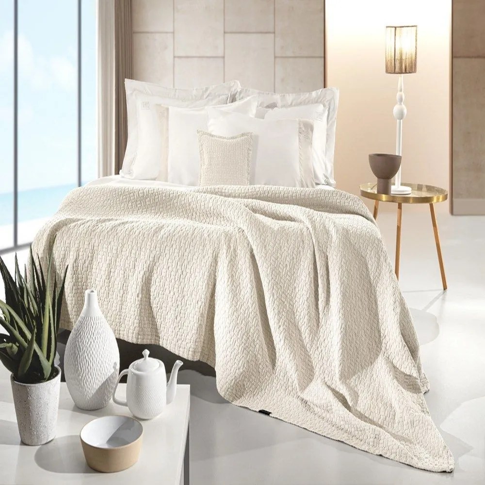 Κουβέρτα Nikki Cream Guy Laroche Υπέρδιπλo 240x260cm 100% Cotton