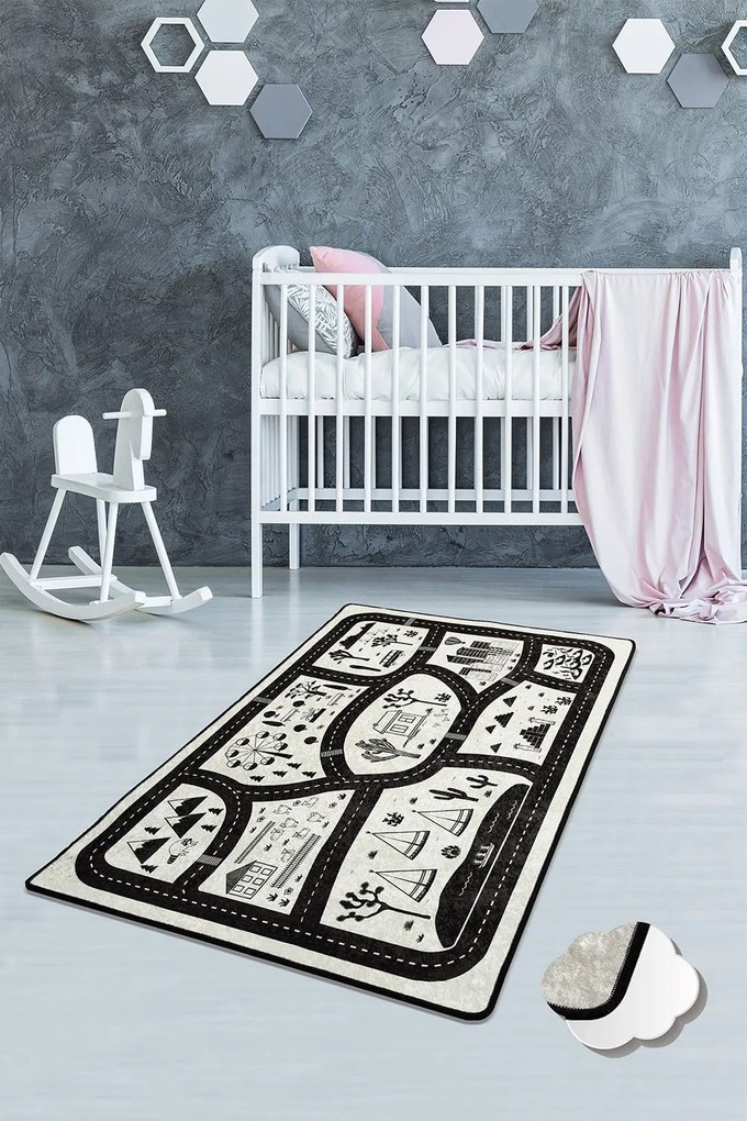 Χαλί Black City 876CHL1049 Black-Beige Conceptum Hypnose 100X160cm