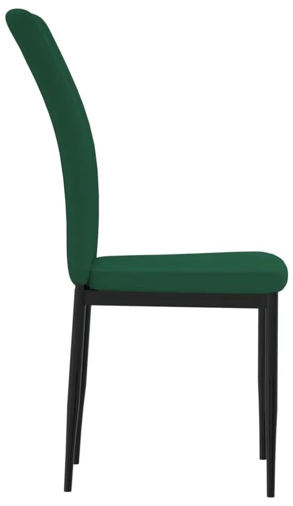 Καρέκλες Τραπεζαρίας 2 τεμ. Σκούρο Πράσινο Βελούδινες - Πράσινο