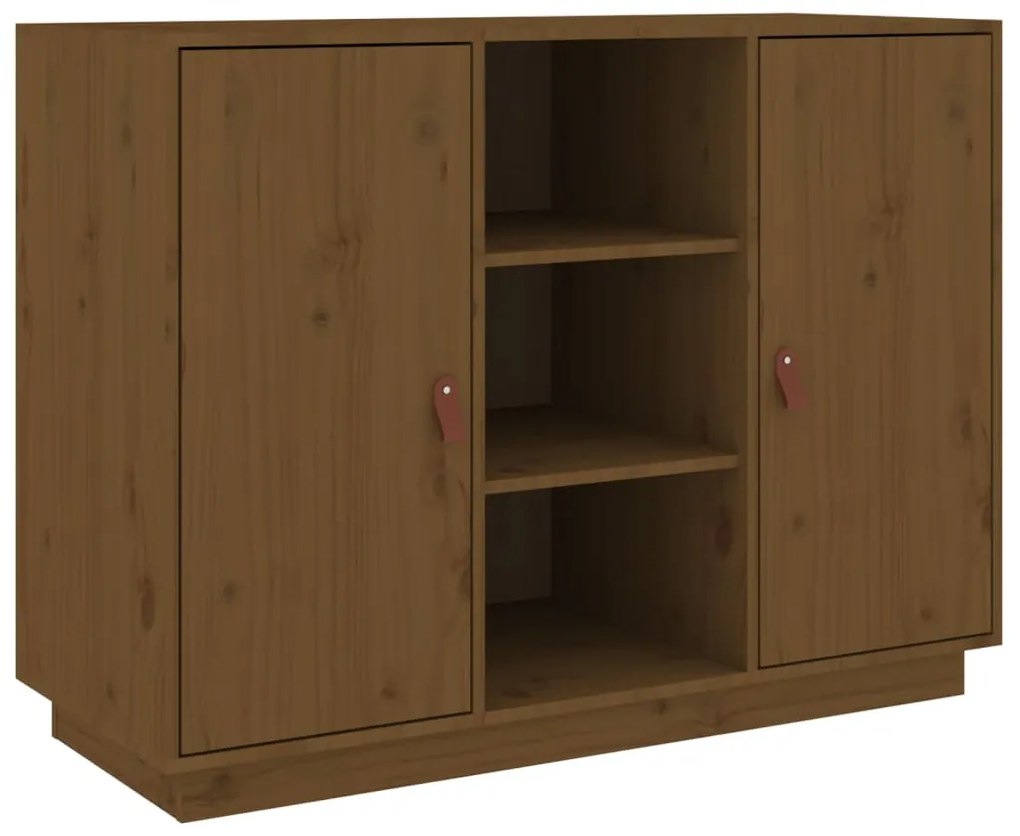 vidaXL Ντουλάπι Καφέ Μελί 100 x 4 x 75 εκ. από Μασίφ Ξύλο Πεύκου
