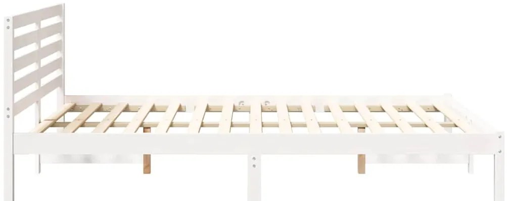 vidaXL Σκελετός Κρεβατιού Λευκό 140 x 220 cm Μασίφ ξύλο πεύκου
