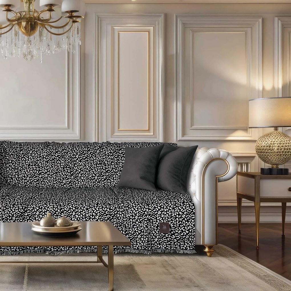 Ριχτάρι Chenille Τριθέσιος 180x300εκ. Essential 3981 Black Greenwich Polo Club