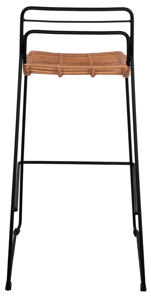 Σκαμπό Μπαρ ALLEGRA C5642 Μεταλλικό με Μπέζ Wicker 48x53x100 εκ. 48x53x100 εκ.