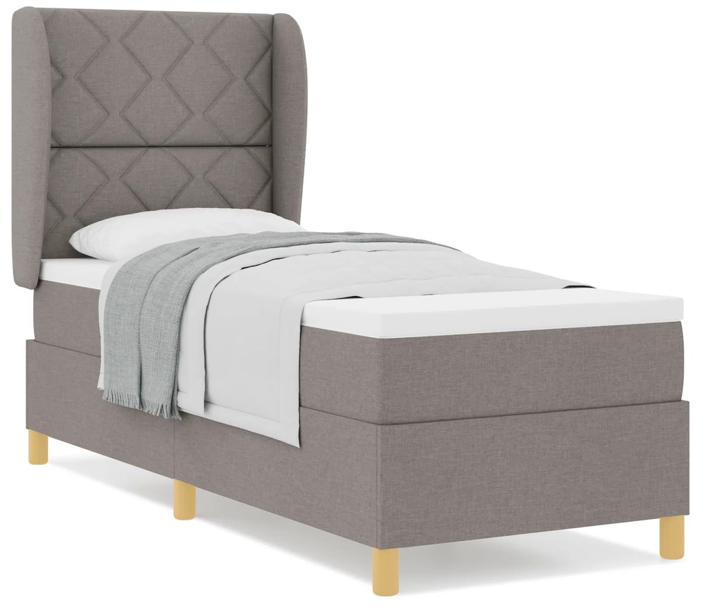 vidaXL Κρεβάτι Box Spring με Στρώμα Taupe 80x200 εκ. Υφασμάτινο