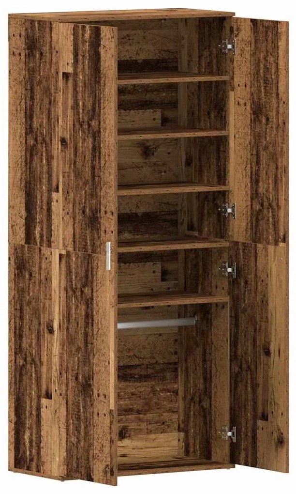 vidaXL Ντουλάπα Παπουτσιών Καφέ 80 x 39 x 180 εκ Επεξεργασμένο ξύλο