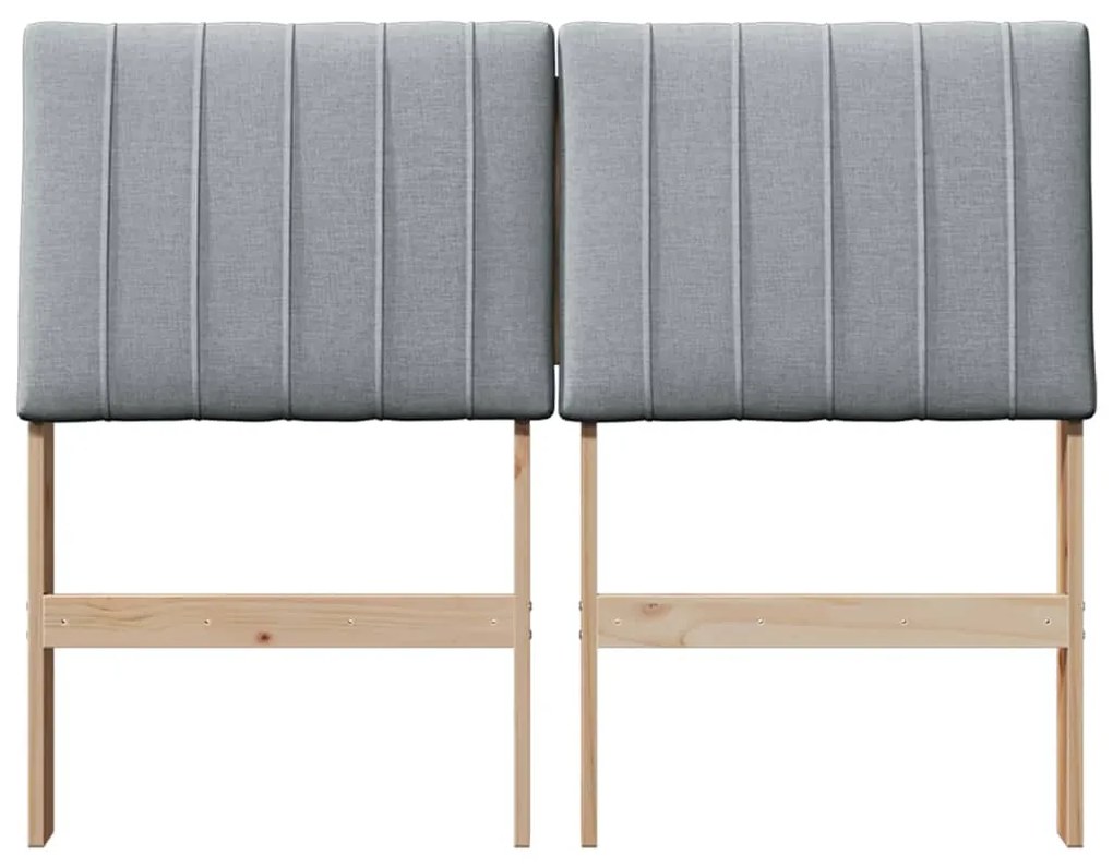 vidaXL Ταπετσαρισμένο κεφαλάρι Ανοιχτό γκρι 120 cm