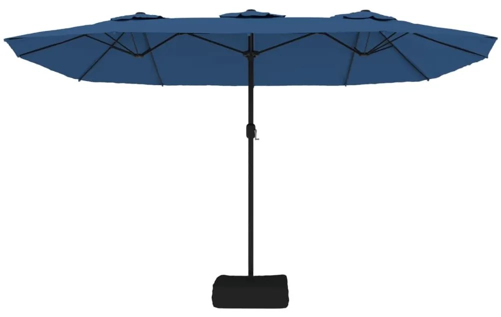 vidaXL Ομπρέλα Κήπου με Διπλή Κορυφή Αζούρ Μπλε 449x265 εκ.