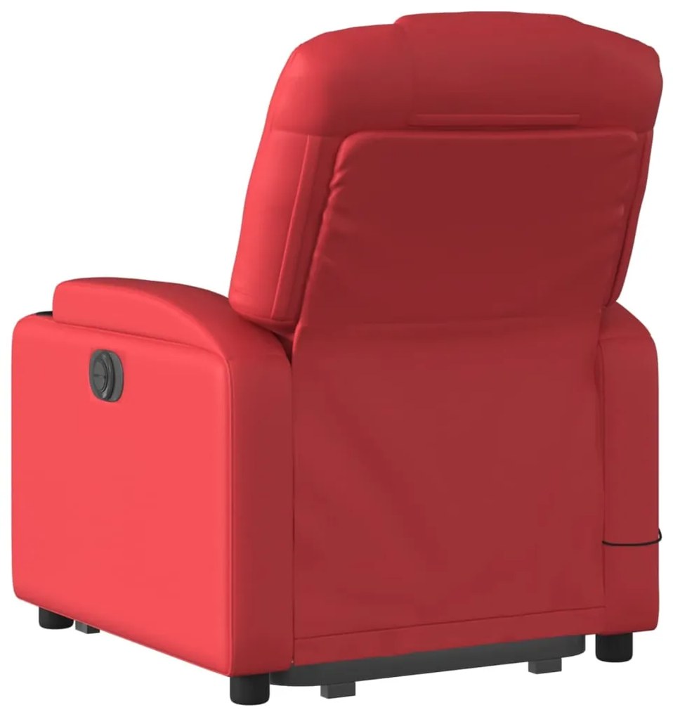 vidaXL Πολυθρόνα Μασάζ Ανακλινόμενη με Ανύψωση Κόκκινη Συνθετικό Δέρμα
