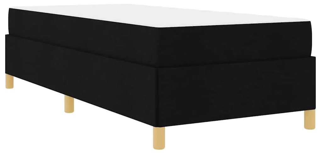 vidaXL Κρεβάτι με ελατήρια Μαύρο και Λευκό 90 x 200 cm ύφασμα