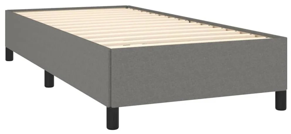 Κρεβάτι Boxspring με Στρώμα Σκούρο Γκρι 100x200 εκ. Υφασμάτινο - Γκρι