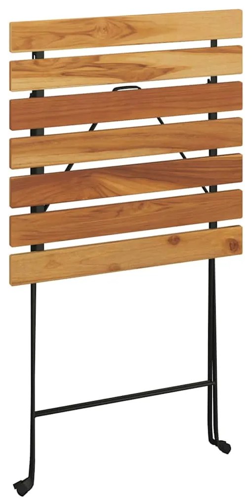 vidaXL Τραπέζι Bistro Πτυσσόμ. 55x54x71 εκ. Μασίφ Ξύλο Teak &amp; Ατσάλι
