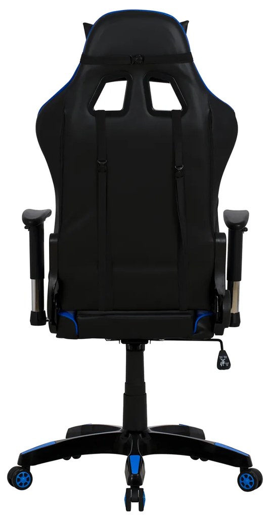Πολυθρόνα Γραφείου Gaming Zayn Μαύρο-Μπλε Pu 67x70x134 Cm