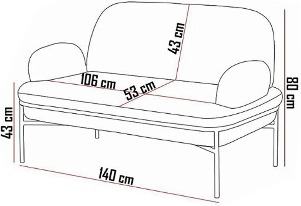2-Seat Sofa Aster - Anthracite Anthracite