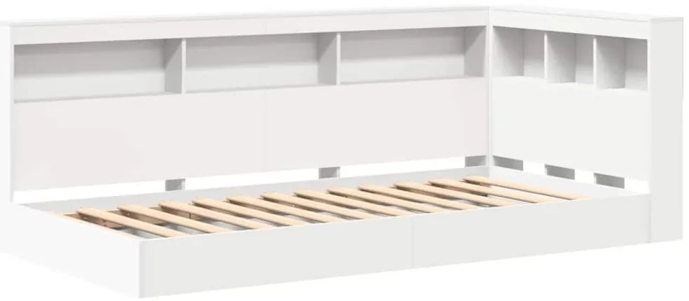 vidaXL Κρεβάτι Βιβλιοθήκης Λευκό 100 x 200 cm Επεξεργασμένο ξύλο