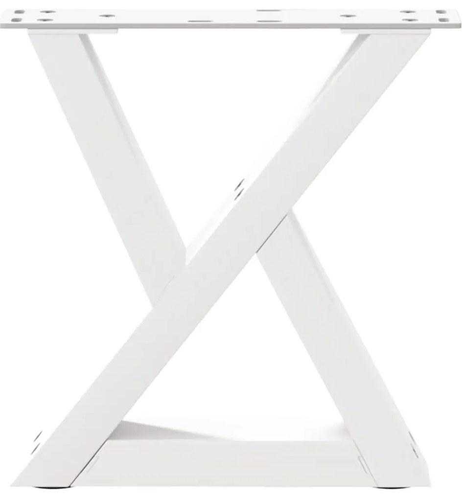 vidaXL Πόδια Τραπεζιού Σαλονιού 2 τεμ. Λευκά 40x(30-31,3) εκ. Ατσάλι