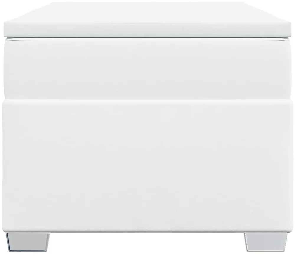 vidaXL Κρεβάτι Boxspring με Στρώμα Λευκό 100x200εκ.από Συνθετικό Δέρμα