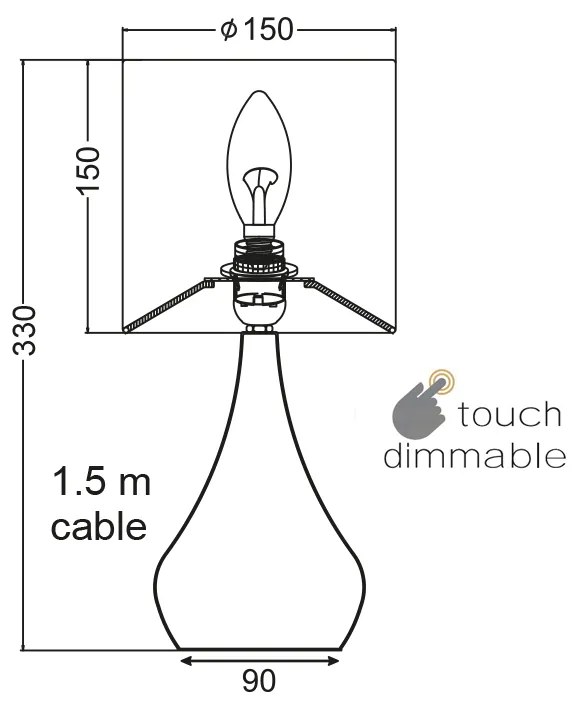 Φωτιστικό Επιτραπέζιο  Αφής Με Dimmer  Bellatris KS1178T1CH  Beige  ACA