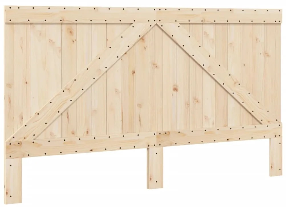 vidaXL Πλαίσιο Κρεβατιού με Κεφαλάρι Γκρι 180x200εκ. Μασίφ Ξύλο Πεύκου