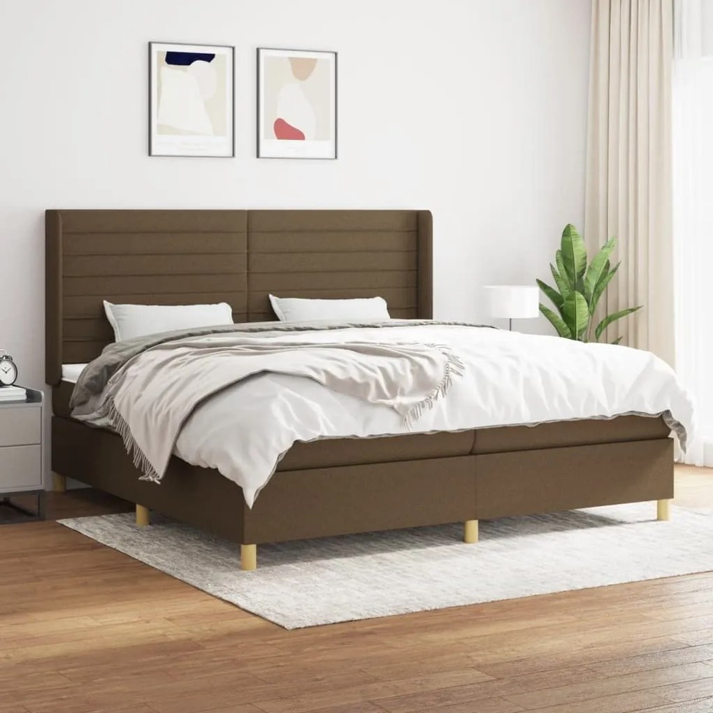 ΚΡΕΒΑΤΙ BOXSPRING ΜΕ ΣΤΡΩΜΑ ΣΚΟΥΡΟ ΚΑΦΕ 200X200 ΕΚ. ΥΦΑΣΜΑΤΙΝΟ 3132100