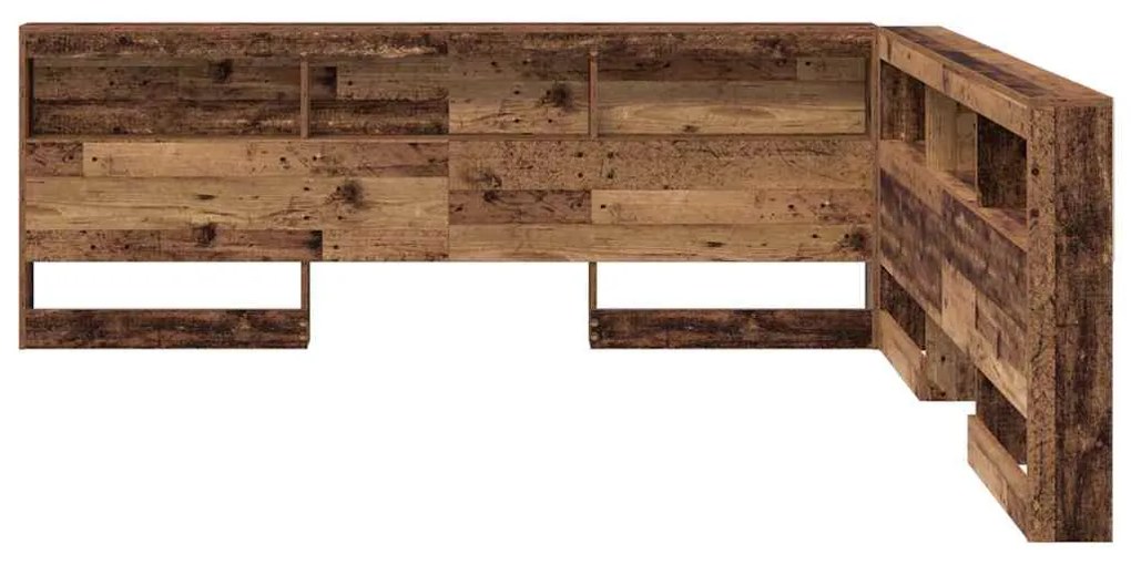 vidaXL Κεφαλάρι Αποθήκης με ράφι Παλιό Ξύλο 200 cm Επεξεργασμένο ξύλο